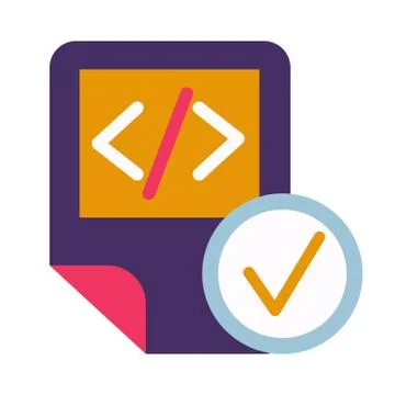 Coding script file symbol glyph vector illustration Stock Illustration