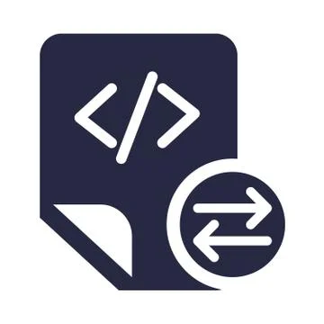 Coding script files exchanging symbol glyph vector icon イラスト素材