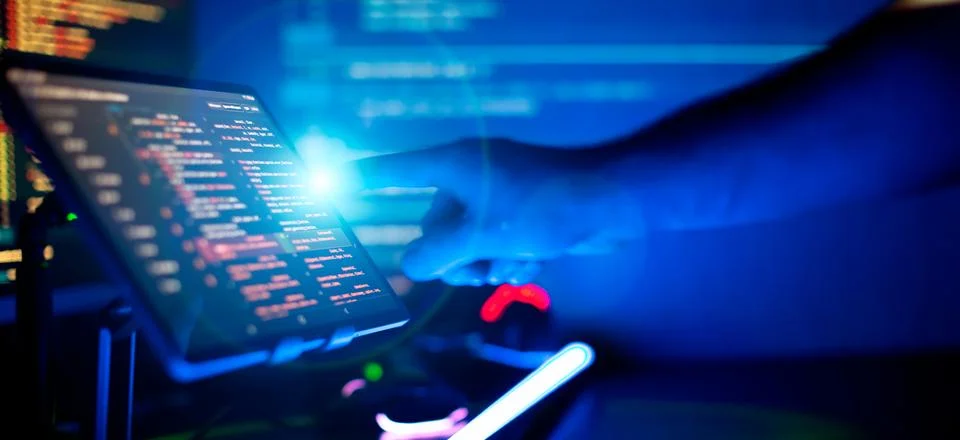 Coding script text on screen, technology industry concept development of pr.. Stock-Fotos