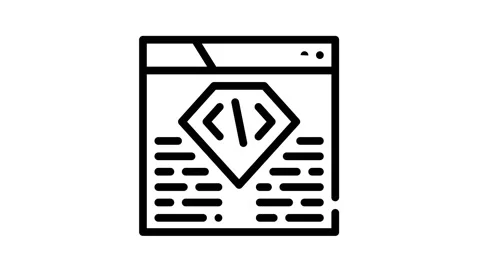Coding seo optimization black icon animation Stock Footage 156654564