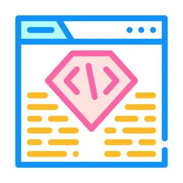 Coding seo optimization color icon vector illustration Illustrazione stock