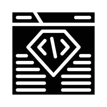 Coding seo optimization glyph icon vector illustration Stock Illustration