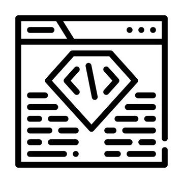 Coding seo optimization line icon vector illustration Stock Illustration