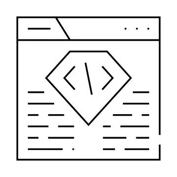 Coding seo optimization line icon vector illustration Illustrazione stock