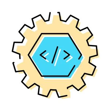 Coding settings icon representing software development process Stock Illustration