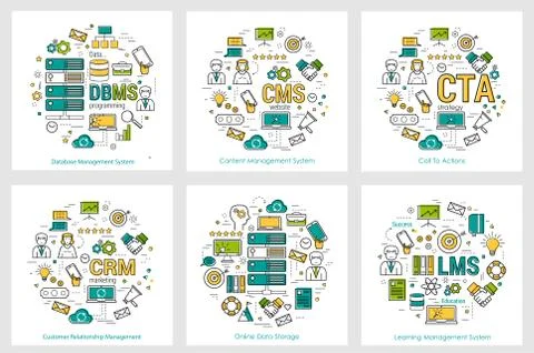 CODING - six square concepts 13-18 イラスト素材