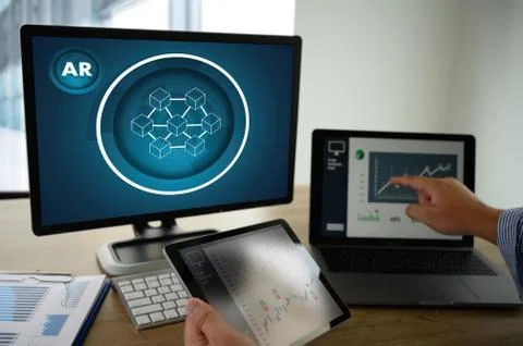 Coding software developer work with AR Developing programmer Team Development 스톡 사진