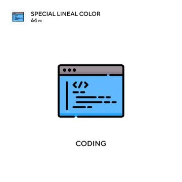 Coding Special lineal color icon. Illustration symbol design template for web Stock Illustration