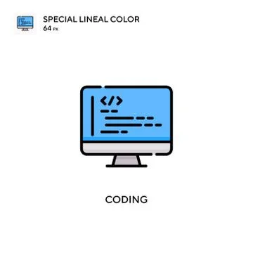 Coding Special lineal color icon. Illustration symbol design template for web Stock Illustration