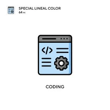 Coding Special lineal color icon. Illustration symbol design template for web Stock Illustration