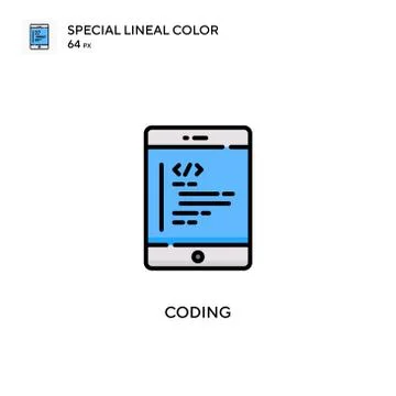Coding Special lineal color icon. Illustration symbol design template for web Stock Illustration