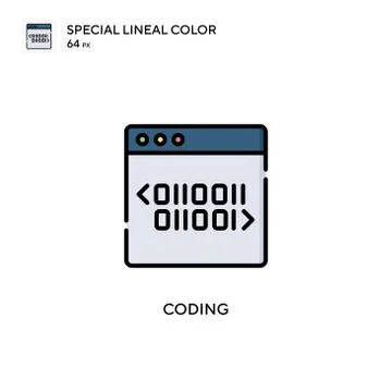 Coding Special lineal color icon. Illustration symbol design template for web Stock Illustration