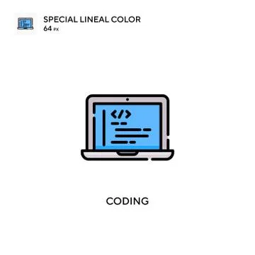Coding Special lineal color icon. Illustration symbol design template for web Stock Illustration