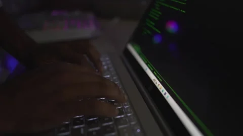 Coding speed typing on the laptop keyboard Stock Footage 290950072
