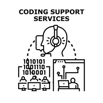 Coding support services concept vector illustration 스톡 일러스트
