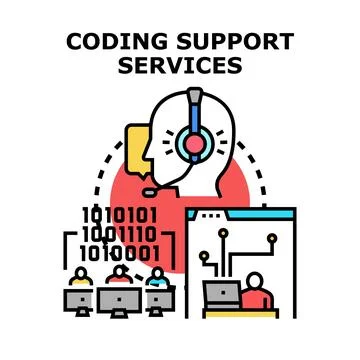 Coding support services concept vector illustration Illustration