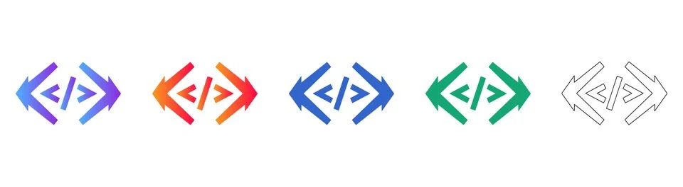 Coding Syntax and Programming Language Icons Stockillustratie