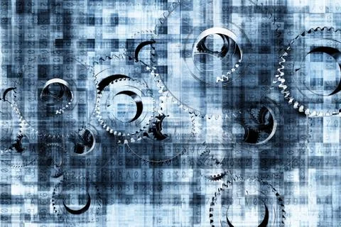 Coding System Background Abstract Technology Illustration. 스톡 일러스트