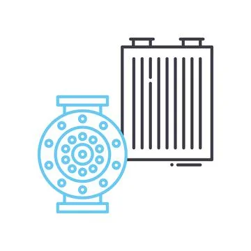 Coding system line icon, outline symbol, vector illustration, concept sign Stock Illustration