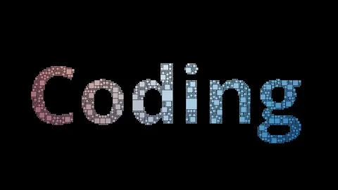 Coding System Pixelated Text Warping Looping Squares With Glitch Effect Stock Footage 113882406