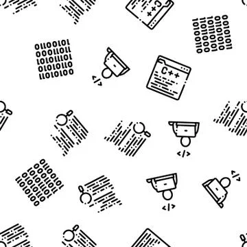 Coding System Seamless Pattern Stockillustratie