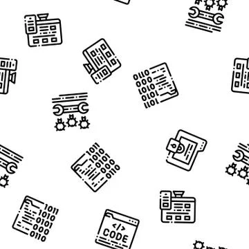 Coding System Vector Seamless Pattern イラスト素材