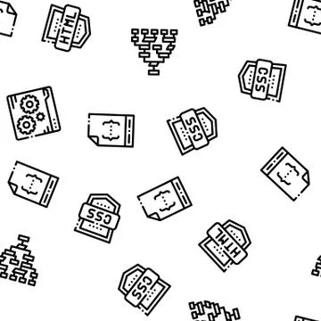 Coding System Vector Seamless Pattern イラスト素材