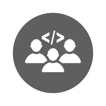 Coding Team icon. Stock Illustration