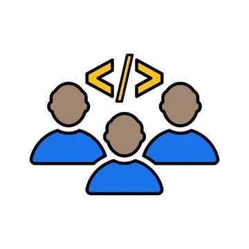 Coding Team icon. Stock Illustration