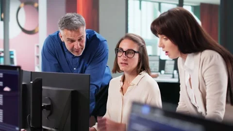 Coding Team Works Together Stock Footage 320259293