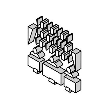 Coding teamwork isometric icon vector illustration イラスト素材