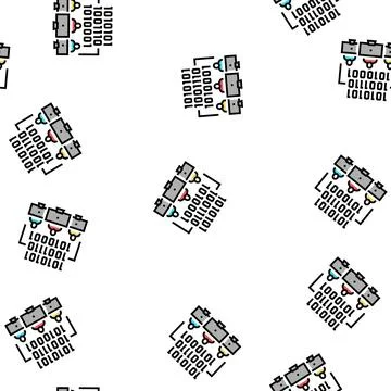 Coding teamwork vector seamless pattern 스톡 일러스트