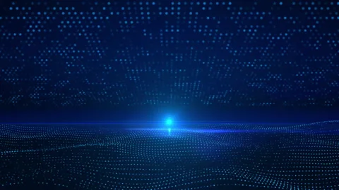 Coding technology wavy flow of big data in cyber space Stock-Footage 343497716
