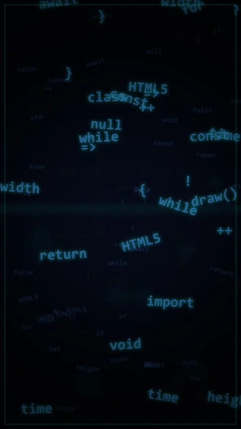 Coding in Terminal: JavaScript and HTML Code Snippets Displaying Programmin.. Stock Footage 345493522