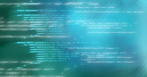 Coding text floating Stock Photos