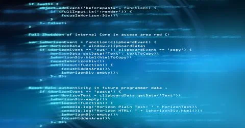 Coding text floating Foto stock