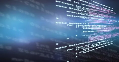 Coding text floating Foto stock