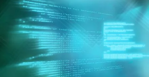 Coding text floating Foto stock