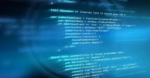 Coding text floating Stock Photos