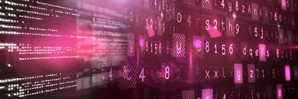 Coding text with transition Foto stock