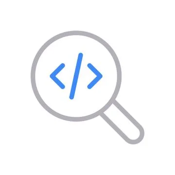 Coding thin line colour icon Stock Illustration