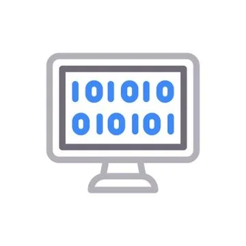 Coding thin line colour icon イラスト素材