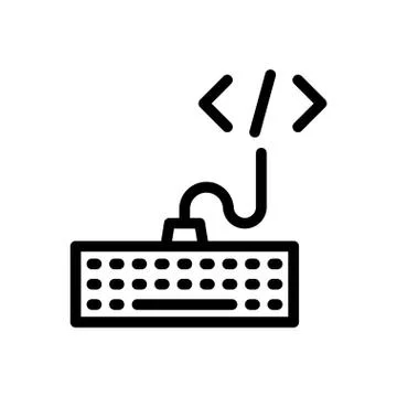 Coding thin line icon Stock Illustration