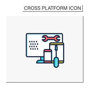 Coding toolkit color icon Stock Illustration