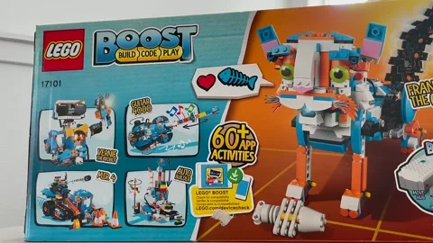 Coding toys for kids. The LEGO BOOST Creative toolbox takes a DIY approach Stock Footage 165192025