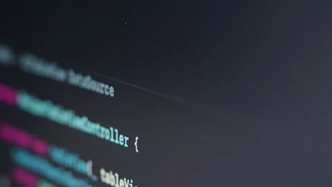Coding UX UI script text on screen, HTML5 in editor for website development Stock Footage 224736641