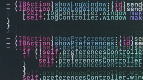Coding UX UI script text on screen, HTML5 in editor for website development Stock Footage 228686646
