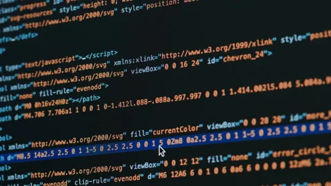 Coding UX UI script text on screen, HTML5 in editor for website development Stock Footage 228686681