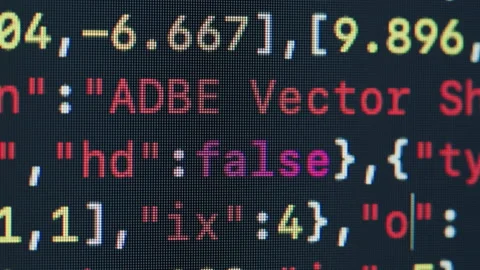 Coding UX UI script text on screen, HTML5 in editor for website development Stock Footage 230177742