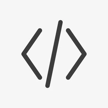 Coding vector icon isolated on white background Stock Illustration